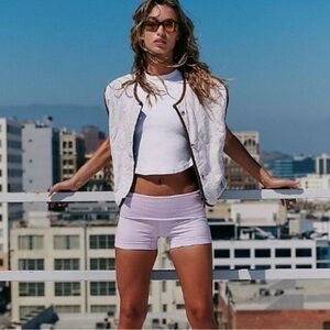 FP Movement by Free People White Embroidered Reversible Vest Size Small